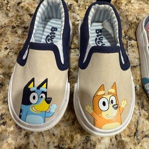 Kids Slip-On Shoes - Cream and Blue